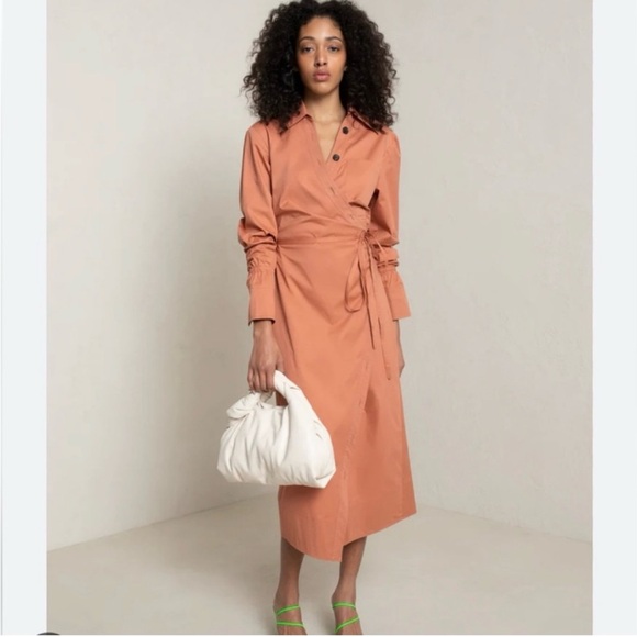 A.L.C. Dresses & Skirts - NEW A.L.C Calvin Wrap Dress In Dark Firenze size 2 cotton women’s designer